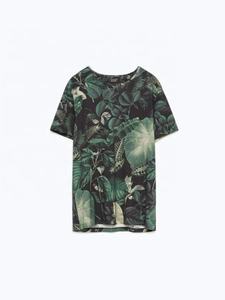 T-shirt décontracté à manches courtes et col en O pour homme unisexe 100% coton soie tissu tricoté impression numérique personnalisée écologique - Product Image 3