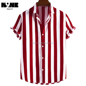 Chemises décontractées pour hommes en stock, imprimé animal, col montant, coupe oversize, 100% coton respirant, teinture textile, séchage rapide, été - Product Image 6