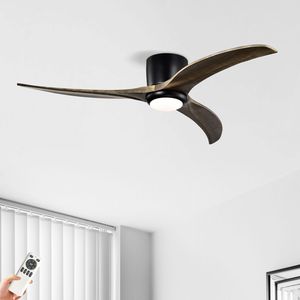 Ventilador de Techo de 52 Pulgadas con Aspas de Madera Sólida, Luz Integrada, Control Remoto, Silencioso, Motor Reversible de 6 Velocidades - Product Image 2