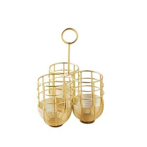 Organizador de cubiertos moderno de metal dorado para encimera de cocina, soporte para cucharas, tenedores, cuchillos y palillos. - Product Image 1