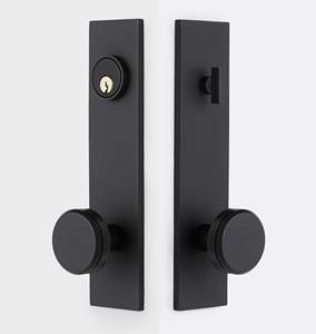 Poignée de porte double en acier inoxydable noir, très vendue, pour meubles et maison, personnalisable avec serrure à passage et intimité - Product Image 5