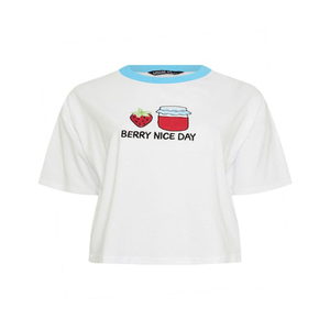 Camisetas Blancas Oversize de Algodón Estampadas de Manga Corta con Cuello Redondo para Mujer al por Mayor - Estilo Casual y Ajuste Holgado - Product Image 6