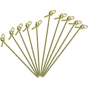 Premium 200 Pcs Bamboo Cocktail Toothpicks 4.7 6 Inch Long Knotted <b>Skewers</b> for Fruit Kabobs Appetizers Sandwiches Drinks - Product Image 1
