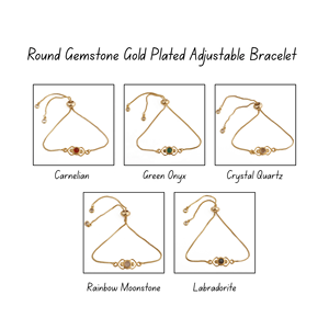 Bracelet ajustable en cristal de quartz fait à la main, pierre précieuse, sertissage en laiton, chaîne coulissante plaquée or tendance, bracelet minimaliste - Product Image 6