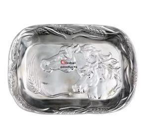 จานโลหะทรงสี่เหลี่ยมผืนผ้าพร้อมดีไซน์รูปม้าสำหรับร้านอาหารโรงแรมและบาร์ - Product Image 1