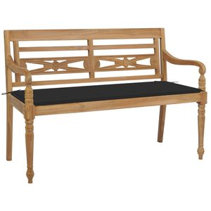 44.1 Batavia \ "panca da giardino in legno massello Teak con cuscino nero - Product Image 1