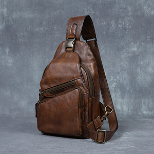 Bolso de Hombro de Cuero Genuino Hecho a Mano para Hombre, Estilo Vintage, con Cierre de Cremallera, Impermeable, Sensación Premium, Personalización al por Mayor - Product Image 5