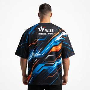 เสื้อยืดผู้ชาย OEM ODM ผ้าฝ้าย 100% สกรีนโลโก้ด้วยเทคนิค Sublimation แบบกำหนดเอง ทรงโอเวอร์ไซส์ คอกลม แขนสั้น แห้งเร็ว - Product Image 2