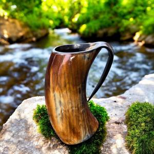 Chopes à boire en corne gravées pour les événements vikings, fournitures d'Inde, Tankard en corne - Product Image 2