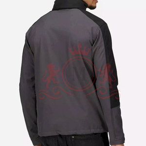 Veste polaire pour homme coupe-vent à col montant avec fermeture éclair, décontractée pour l'extérieur, automne, coupe régulière, en polyester, couleur unie - Product Image 2