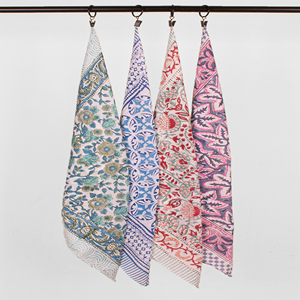 100% Cotton Block Printed Bandana 21x21 Inch Handmade Vegetable Dye Square Neck Scarf Indian Jaipur Print Fashion <b>Head</b> <b>Wraps</b> - Product Image 2