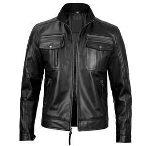 Leather <b>Jacket</b> New Fashion <b>Men</b> Leather <b>Jacket</b> Windproof High Quality Leather <b>Jacket</b> - Product Image 5
