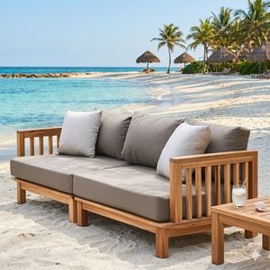 PATIO FURNITURE SET SOFA TEAK WOOD OUTDOOR MADE IN INDONESIA - Product Image 1