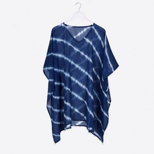 Tye-Dye Viscose Eco-Friendly Bohemian Mini <b>Beach</b> <b>Kaftan</b> Manufacturer Dress V-neck Breathable Asymmetrical - Product Image 3
