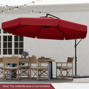 Ombrellone a braccio laterale da 3 metri per patio, con palo in acciaio inossidabile e base quadrata in acrilico, ideale per hotel, esterni, spiaggia e piscina (2m, 3m) - Product Image 6