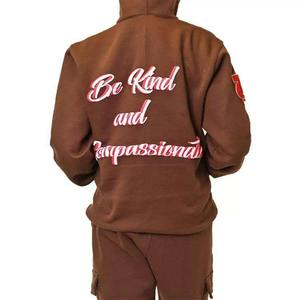 Vente chaude Casual Warm Full Face Zipper Hoodies Conception Personnalisée Coton Polyester pour l'hiver Technique de teinture unie - Product Image 2