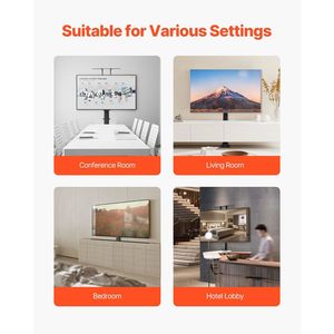 132 Lbs Max Load Adjustable Motorized TV Lift <b>Stand</b> Mount Bracket Electric Vertical TV Bracket Remote <b>Control</b> TV Mounts Carts - Product Image 6