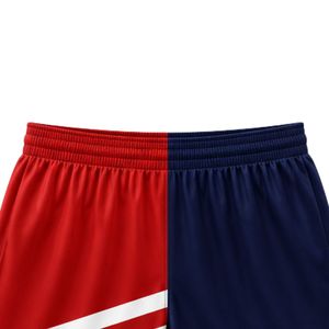 Shorts de basketball pour hommes, bleu marine et rouge, sublimés, séchage rapide, vêtements de sport d'équipe, confortables pour l'entraînement et les matchs - Product Image 3