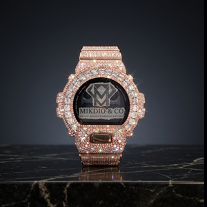 Reloj Digital de Cuarzo de Lujo Estilo Hip Hop, Cristal de Zafiro, Bisel de Acero Inoxidable en Tono Plateado, Correa de Goma de 20 mm, Brillante 3 - Product Image 4
