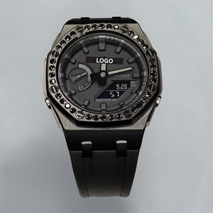 Montre-bracelet en diamant moissanite noir VVS de haute qualité, très demandée, G-Sh0ck, montre en diamant premium pour hommes, prix usine. - Product Image 1