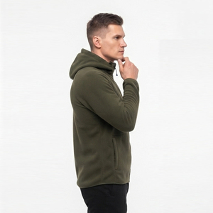 Veste à capuche zippée épaisse pour homme, style usé, en molleton de coton, écologique - Product Image 3
