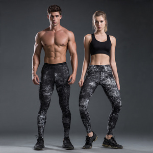 Leggings de compression par sublimation pour le fitness et le yoga, pantalons ajustés unisexes pour le basketball - Product Image 1