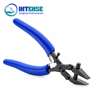Pince parallèle professionnelle pour la fabrication de bijoux, outil de formage à mâchoires plates réglables avec poignée ergonomique bleue - Product Image 1