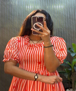 FANCY MUL CHANDERI PRINTED WORK ONE PIECE DRESS DAILY WEAR WHOLESALE PRICE ETHNIC GARMENT GAJARI Cotton Women's In-Stock - Product Image 2