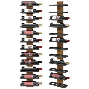 Rustic Sheesham Wood Wall Wine Rack Holder with Metal <b>Frame</b> - Wholesale - Product Image 2