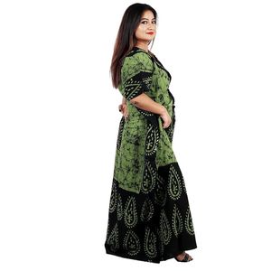 Robe de nuit maxi en coton respirant pour femme, tenue décontractée pour la maison - Product Image 1