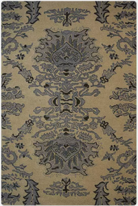 Tapis unique beige en laine tuftée à la main, de haute qualité, motif moderne, fait main, écologique, pour salon, chambre d'enfants, hôtels, bureau - Product Image 2