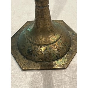 Decorative Metal Candle <b>Holder</b> for Home Table Centerpiece Brass <b>Candlestick</b> <b>Holder</b> Hexagonal Base Vintage Style - Product Image 5