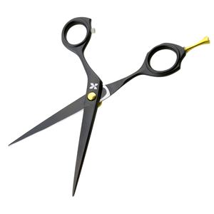 Ciseaux de cheveux professionnels en acier inoxydable de barbier enduits de noir de 5.5 ''ciseaux de netteté de bord de rasoir faits à la main - Product Image 6