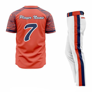 Ensemble d'uniformes de baseball personnalisés rouge et blanc à manches courtes avec impression de numéro et de nom d'équipe personnalisés - Product Image 2