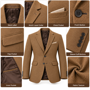 Blazer de Lana de Alta Calidad para Hombre, Chaqueta Deportiva de Tweed con Solapa de Muesca, Chaqueta de Traje, Ropa de Abrigo de Invierno, Chaqueta de Lana para Hombre Hecha a Medida - Product Image 6