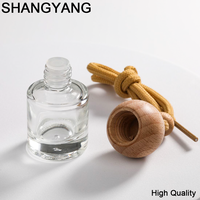 Diffuseur de parfum pour voiture miniature personnalisé de 8 ml, flacon diffuseur de parfum pour voiture en verre ambré carré suspendu, aromathérapie