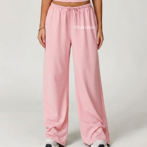 Custom Made Breathable Winter Streetwear Straight Leg Wide Bottom Sweatpants for Women Regular Fit Hip Hop Style Jogger Pants - Product Image 1