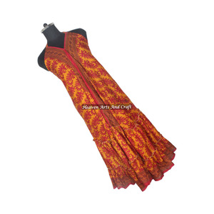 New Bohemian Manufacturer & Exporter Of Women Wear Recycled Indian <b>Vintage</b> Sari Silk Dress Ladies Elegant Dinner <b>Gown</b> Sleeveless - Product Image 6