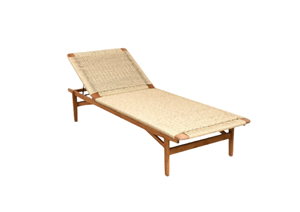 Premium Lila Lounger Solid Teak Wood Frame Artisan Woven Foldable Water Resistant Outdoor <b>Sunbed</b> Minimalist Design Luxury Resort - Product Image 6