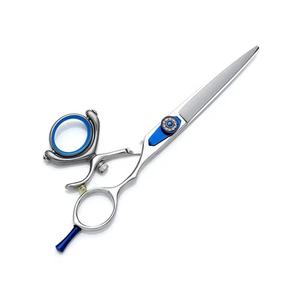 Tijeras Profesionales para Adelgazar el Cabello, Acero Inoxidable 440C, 30 Dientes, Mango Largo, para Diestros, Uso en Salón, Detalles en Azul - Product Image 2
