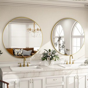 Modern Wall <b>Mirror</b> Slim Gold Metal Frame Decorative <b>Hanging</b> <b>Mirror</b> for Wedding Living Room-REHMAN CRAFT Handmade Contemporary - Product Image 1