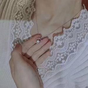 Pendentif en argent pur S925 avec une seule perle et une chaîne de clavicule mignonne, design de niche de célébrité d'Internet, colliers fins pour femmes - Product Image 4