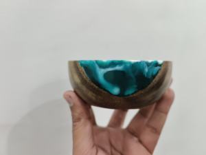 Tazón de madera de diseño único para servir alimentos, vajilla de madera, tazón de madera pulido para servir masa, tazón de madera artesanal para servir comida - Product Image 3