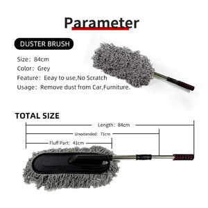 Spazzola spolverino retrattile <span class=keywords><strong>per</strong></span> auto-maniglia allungabile di 45-90cm con setole morbide, <span class=keywords><strong>per</strong></span> prese d'aria interne/cruscotti/<span class=keywords><strong>sedili</strong></span> - Product Image 6