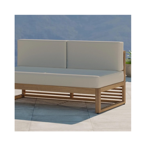 Canapé deux places Canapé d'extérieur en bois massif de teck de jardin avec fabrication de coussins en Indonésie - Product Image 6