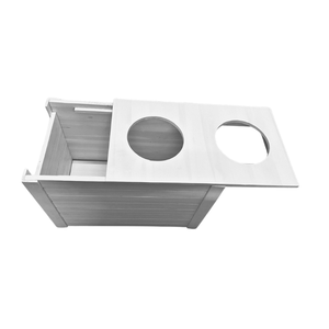 Soporte de madera para alimentar mascotas con dos recortes circulares, diseño simple para gatos, color sólido, para usar en todas las estaciones, hecho en Vietnam. - Product Image 3