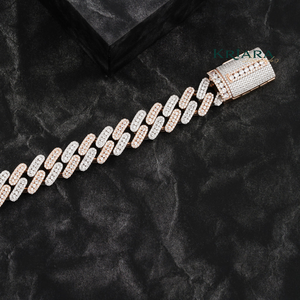 Bracelet chaîne pour homme en or blanc plaqué, moissanite S925, taille brillante, micro-incrustation, luxe, pour tous les jours, fiançailles, anniversaire, fête - Product Image 3