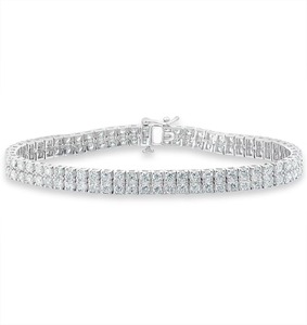 Double Row Lab Diamond Tennis Bracelet 6.20ct White Gold Luxury Lab Grown Diamond Bracelet Pave <b>Set</b> Fine Jewelry Gift - Product Image 2