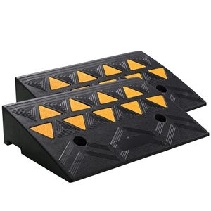 Rampe per Soglie Esterne in Gomma Rinforzata da 15 T (33069 libbre) con Altezza di Sollevamento di 4,3 Pollici, Griglia Stabile, per Vialetti - Confezione da 2 - Product Image 2