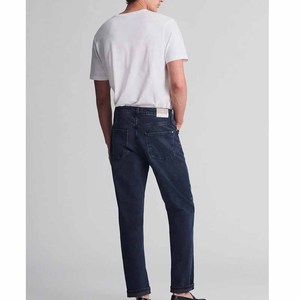 <b>Twin</b> City Men's Dark Wash Straight-Leg Denim Jeans Mid Waist Regular Fit Cotton Casual Autumn Style Solid Color Midweight - Product Image 5